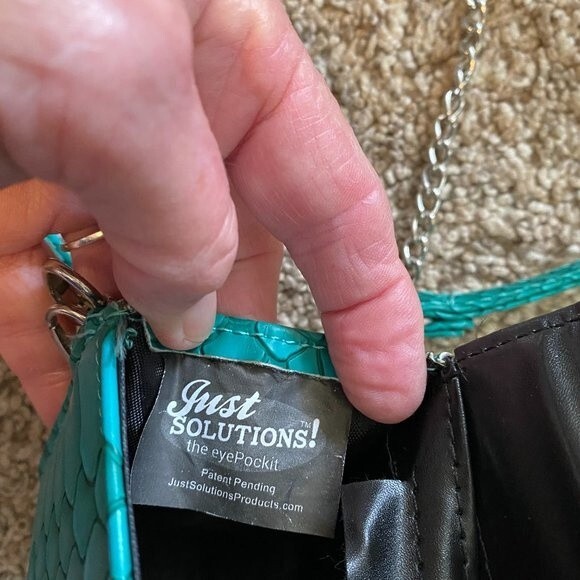 Just Solutions Boho Turquoise Animal Print Triangle Womens Crossbody Purse - Picture 12 of 12